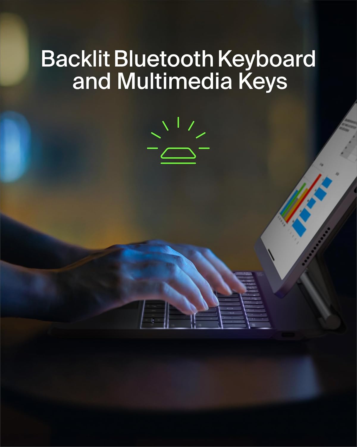 Belkin Pro Keyboard Case w/Magnetic Stand, Backlit Bluetooth Keyboard, Multi-Gesture Controls, Magnetic Apple Pencil Storage Compatibility, & Multimedia Keys for iPad 10th Generation 10.9" - Black