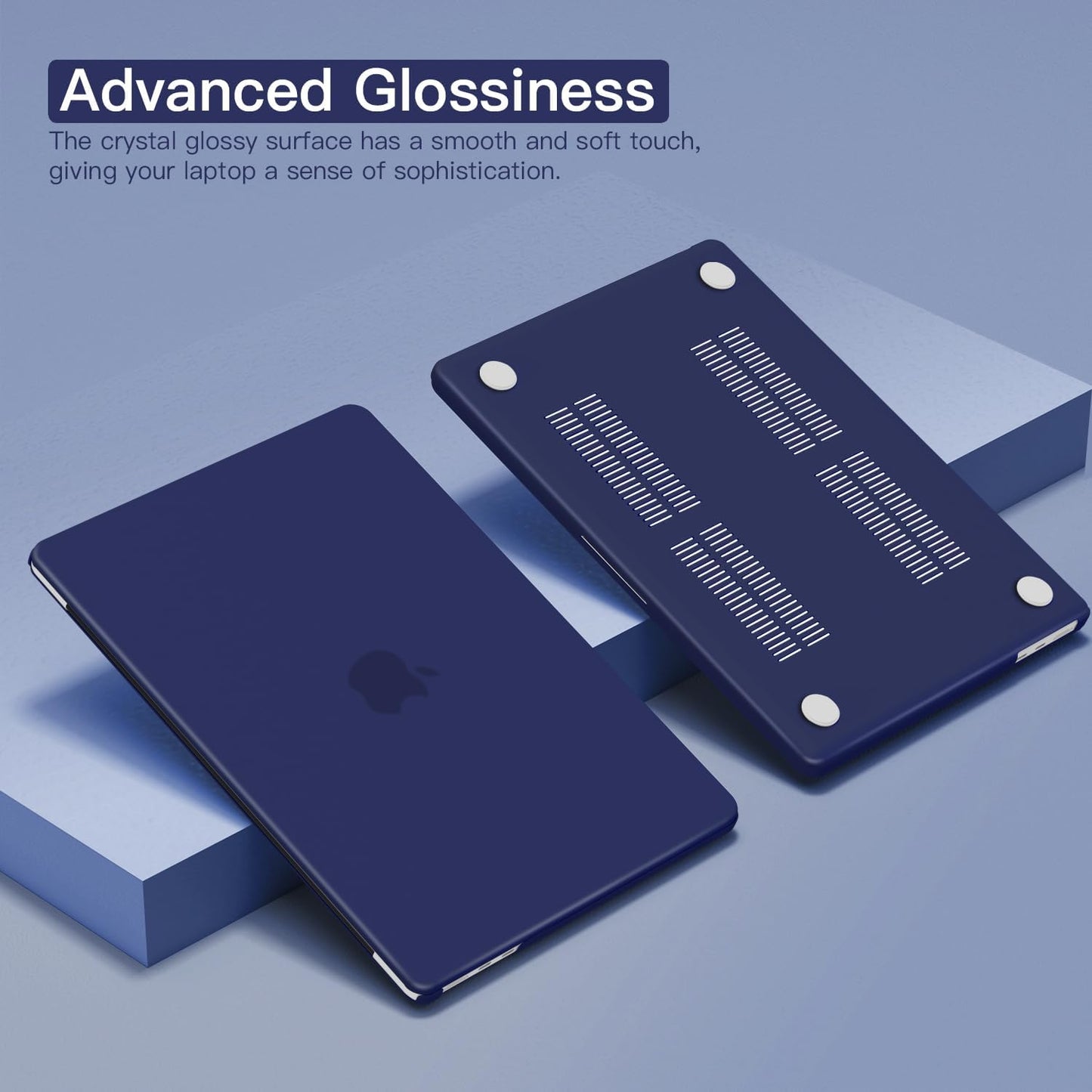 CISSOOK Case for MacBook Air 13.6 inch 2022 2024 2025 Release A2681 M2 A3113 M3 A3240 M4 Chip with Touch ID,Royal Blue Hard Shell Case & Keyboard Cover & Screen Protector, Navy Blue