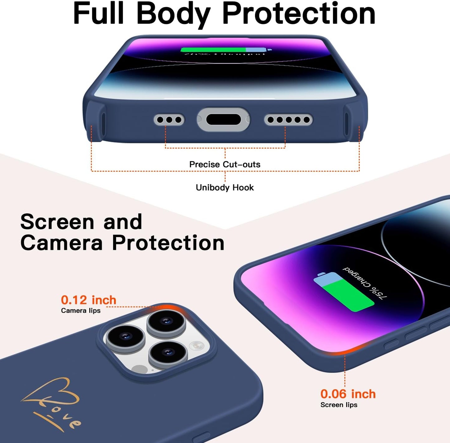 Crossbody Case for iPhone 16 Pro with Strap, [Compatible with MagSafe], Cute Love Heart Silicone Phone Case with Neck Lanyard for Girls Women