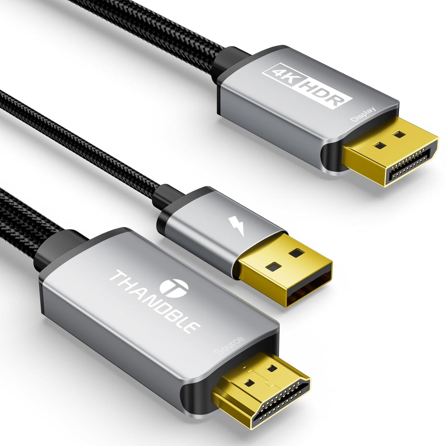 Active HDMI to DisplayPort Cable 10FT, 4K 60Hz 1080p 120Hz, Unidirectional HDMI Source to DP Monitor Display Port Cable Compatible for PC, Laptop, Computer, NVIDIA, AMD, PS5/4, Xbox