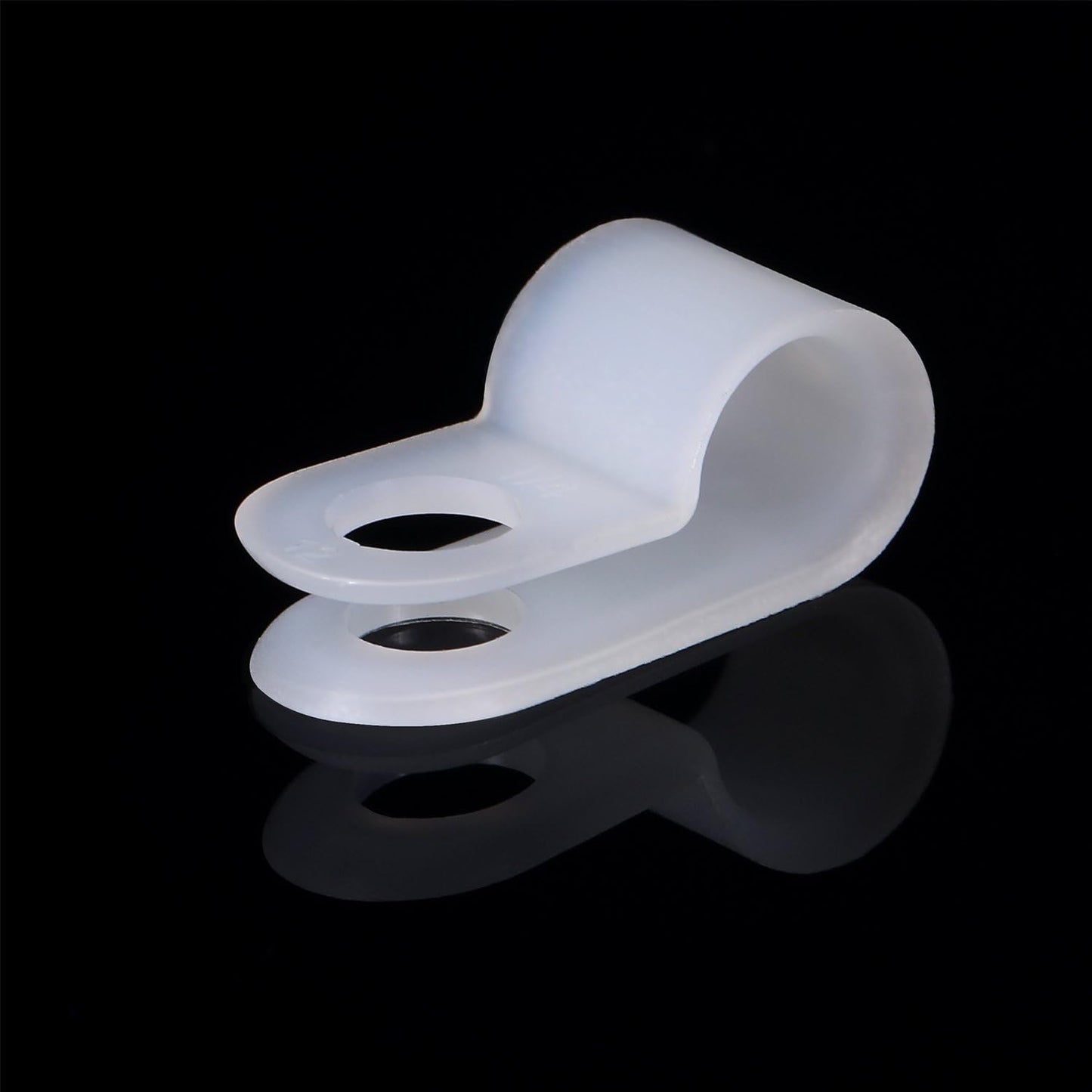 Hicarer 50 Pack R-Type Cable Clip Wire Clamp, Nylon Screw Mounting Cord Fastener Clips with 50 Pack Screws for Wire Management (White, 1/4 Inch)