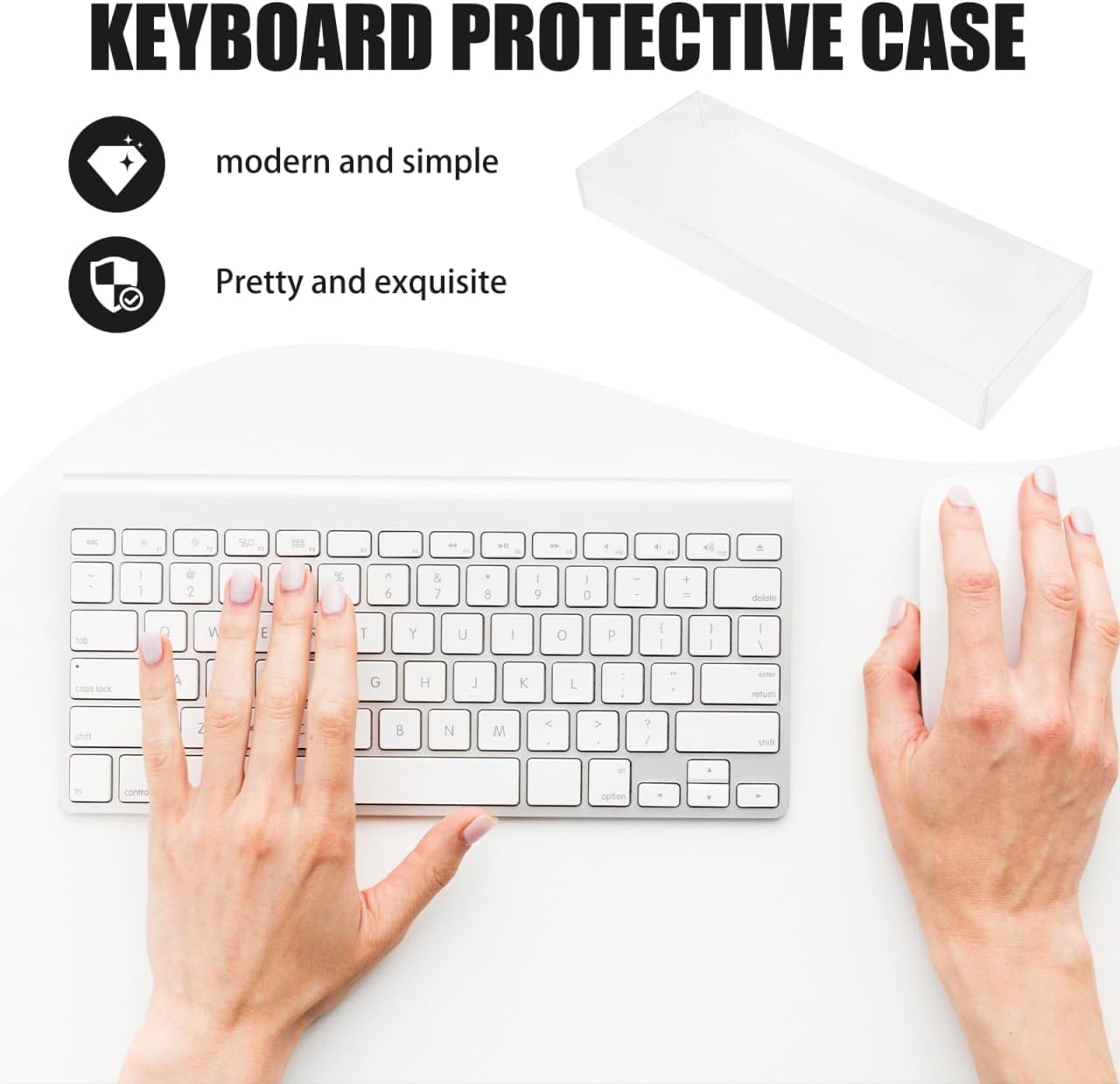 DOITOOL Acrylic Keyboard Cover Transparent Case: Mechanical Keyboard Protective Cover Desktop Cat Protector Computer Accessories - 18.6 X 5.9x 1.9inch