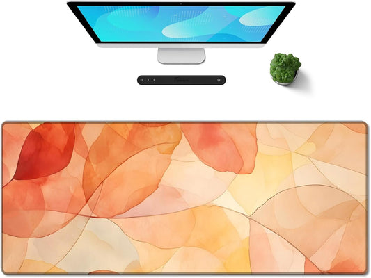 Galdas Gaming Mouse Pad XXL XL Large Long Extended Big Mousepad Non-Slip Rubber Keyboard Mouse Pad with Stitched Edges for Laptop Home Office (31.5x11.8x0.08 Inch) -Fall Leaf