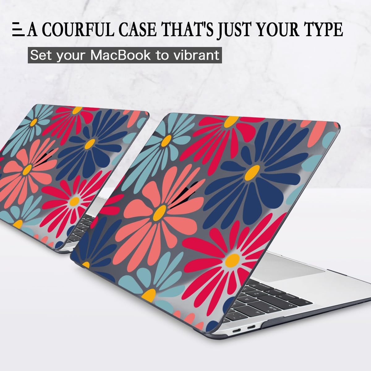 CISSOOK Compatible with MacBook Air 13 inch Case 2021 2020 2019 2018 Release A2337 M1 A2179 A1932, Plastic Hard Shell Case Keyboard Cover Screen Film for MacBook Air 13.3 inch, Daisy Flowers