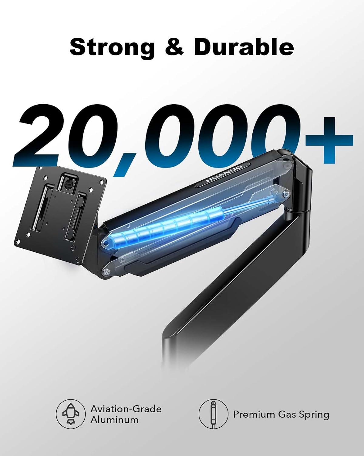 HUANUO Ultrawide Monitor Arm for 13 to 43 Inch Screens, Single Heavy Duty Monitor Arm Holds up to 33 lbs, Full Motion with Tilt Swivel Rotation, VESA 75x75mm or 100x100mm