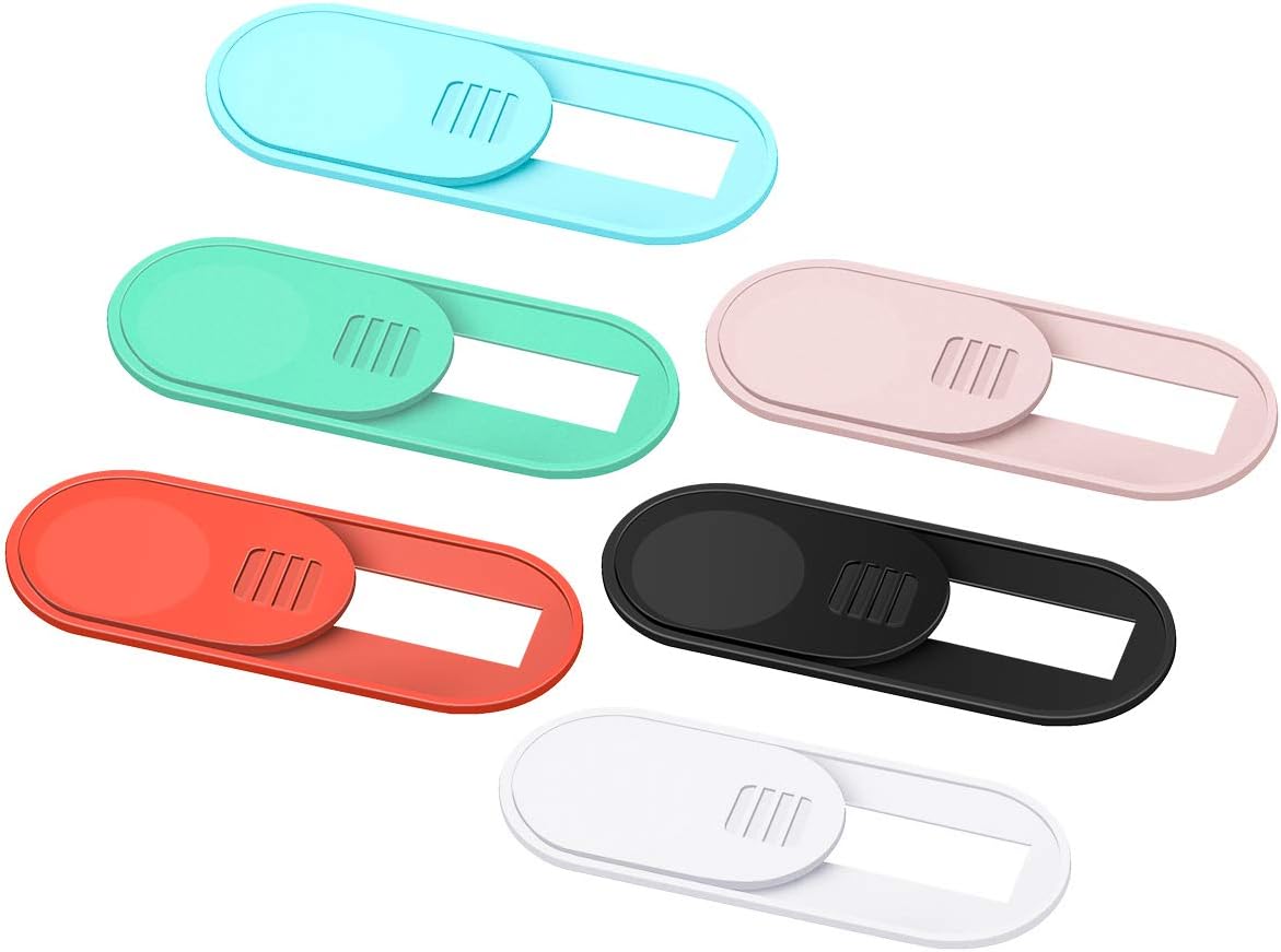 HKDGYHON Webcam Cover Slide, 0.028 Inch Ultra Thin Laptop Camera Cover Blocker, Web Cam Privacy Cover for MacBook iPhone iPad iMac, Protect Your Visual Privacy Security (Multi-Color-6 Pack)