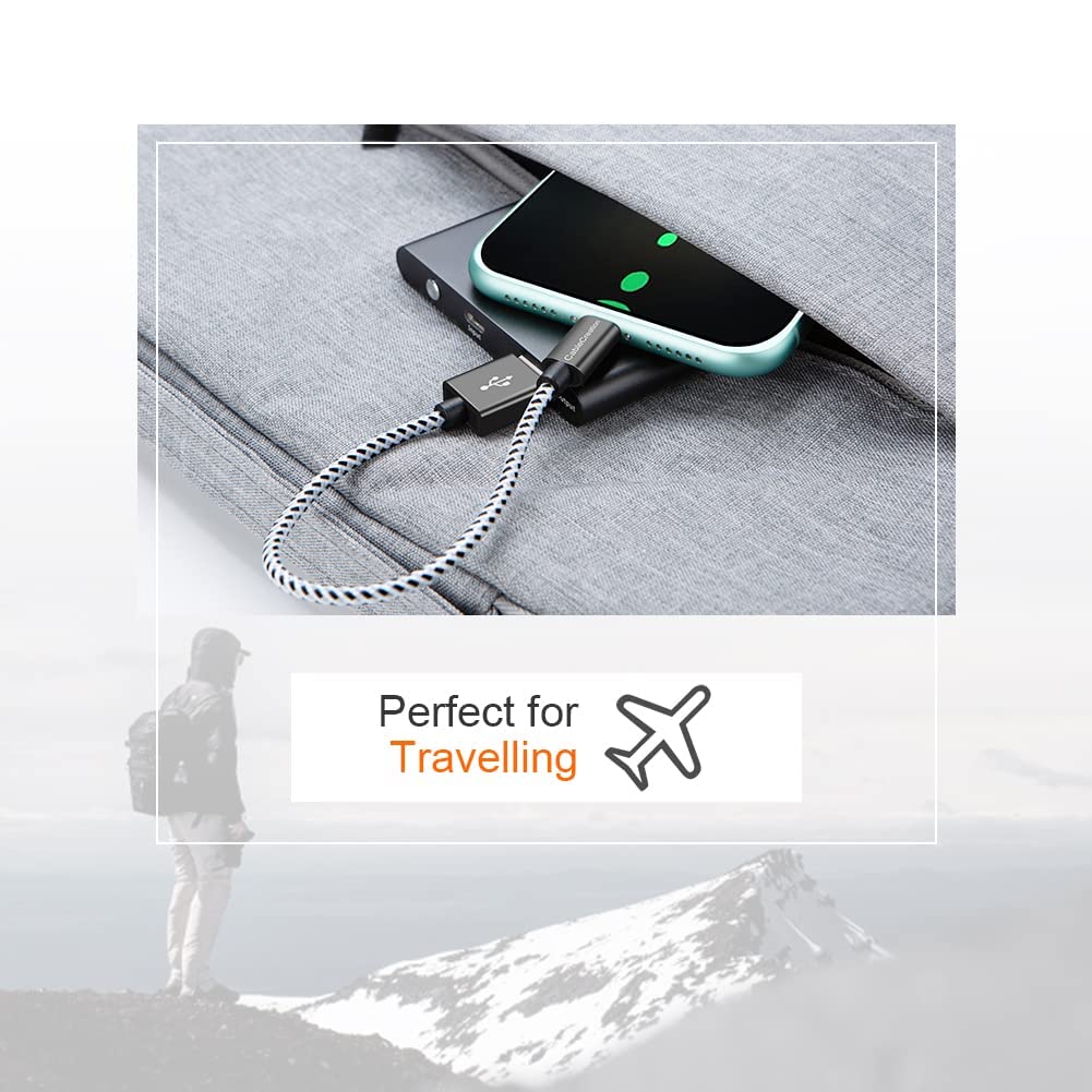 CableCreation 3-Pack Short iPhone Charging Cable 6 Inch/0.5ft, [MFi Certified] Lightning to USB Data Sync Cord, Compatible with iPhone 14/14 Pro, AirPods Pro, iPhone 13, 12, 11, iPad