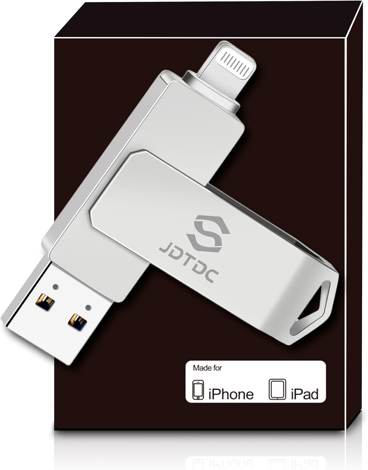 Genuine Apple MFi Certified iPhone USB Flash Drive 256GB - Real Capacity - No Fake Storage, Genuine Lightning, encrypted Auto Backup Photo Stick for iPhone iPad Photos/Videos - Avoid Fake MFi Clones!