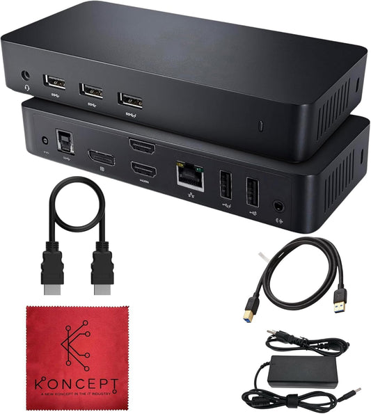 D3100 Dock USB 3.0 Ultra HD/4K Triple Display - 1 Year Warranty - Docking Station Dual Monitor with 65W, HDMI & USB 3.0 Cable - Laptop & Computer Docking Station
