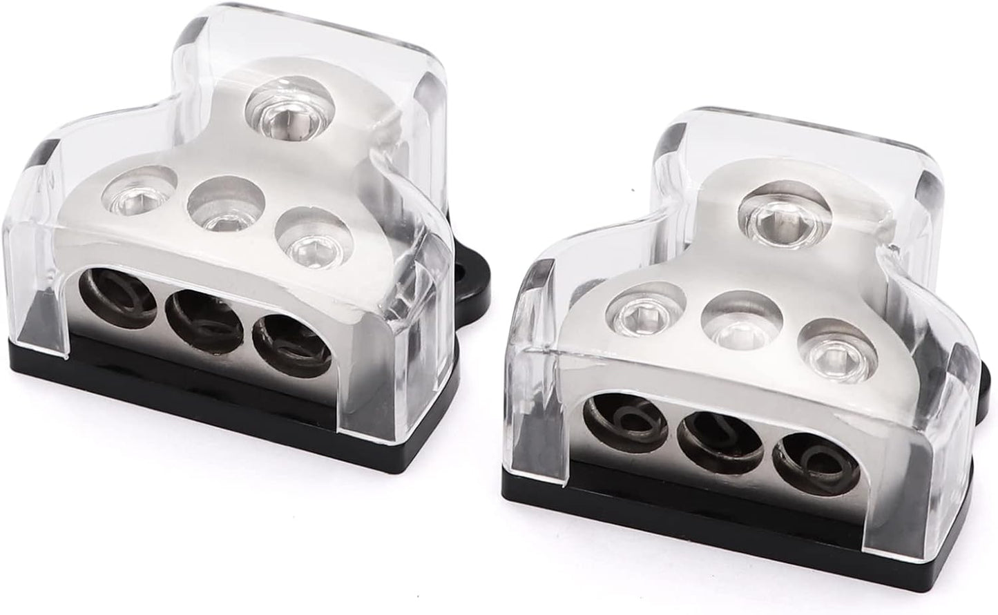 3 Way Power Distribution Block 1x 0 Gauge in 3X 4 Gauge Out Amp Power Distribution Ground Distributor Connecting Block for Car Amplifier Audio Splitter,2Pcs