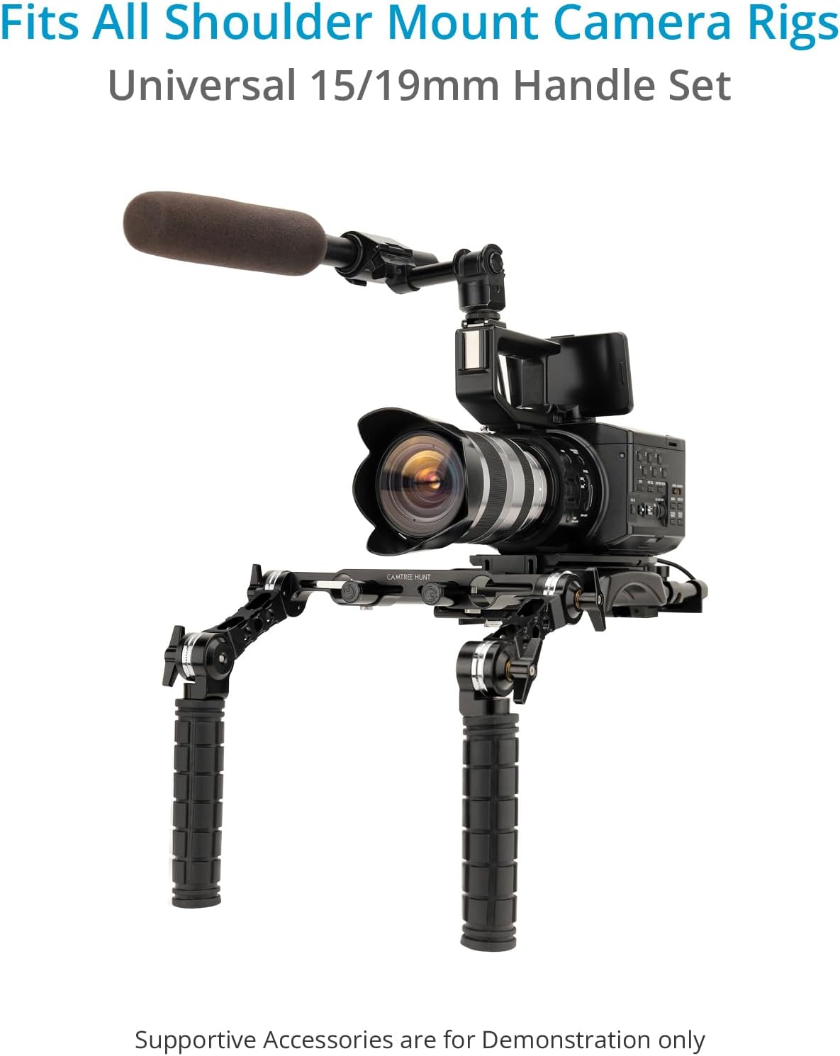 Hunt Universal 19mm/15mm Rosette Handle Set for DSLR & Video Camera Shoulder Mount Rigs. (CH-1915-RH)