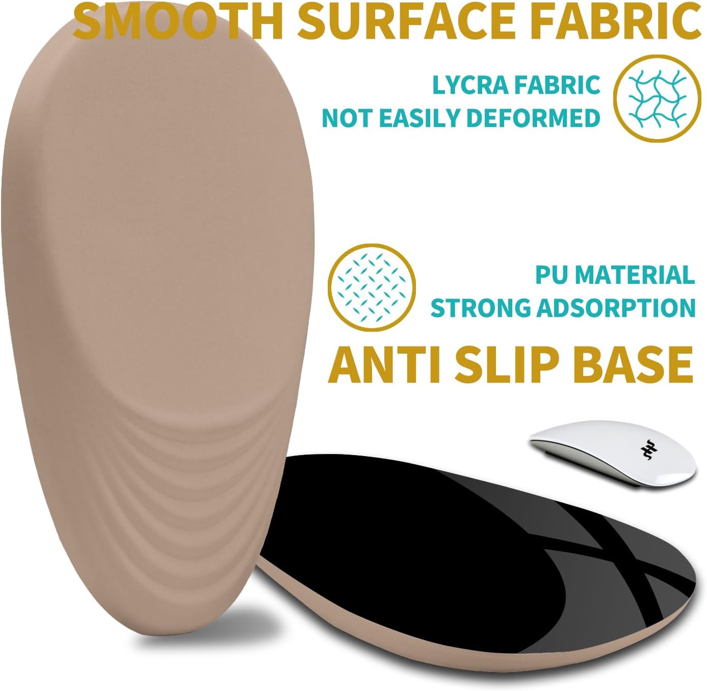 Hokafenle Ergonomic Mouse Pad Wrist Support with Stepped-Wedge Design, Wrist Rest Pain Relief Mousepad Filled with Memory Foam, Carpal Tunnel Mousepad for Wireless Mouse(12x8 inch,Sand Color)