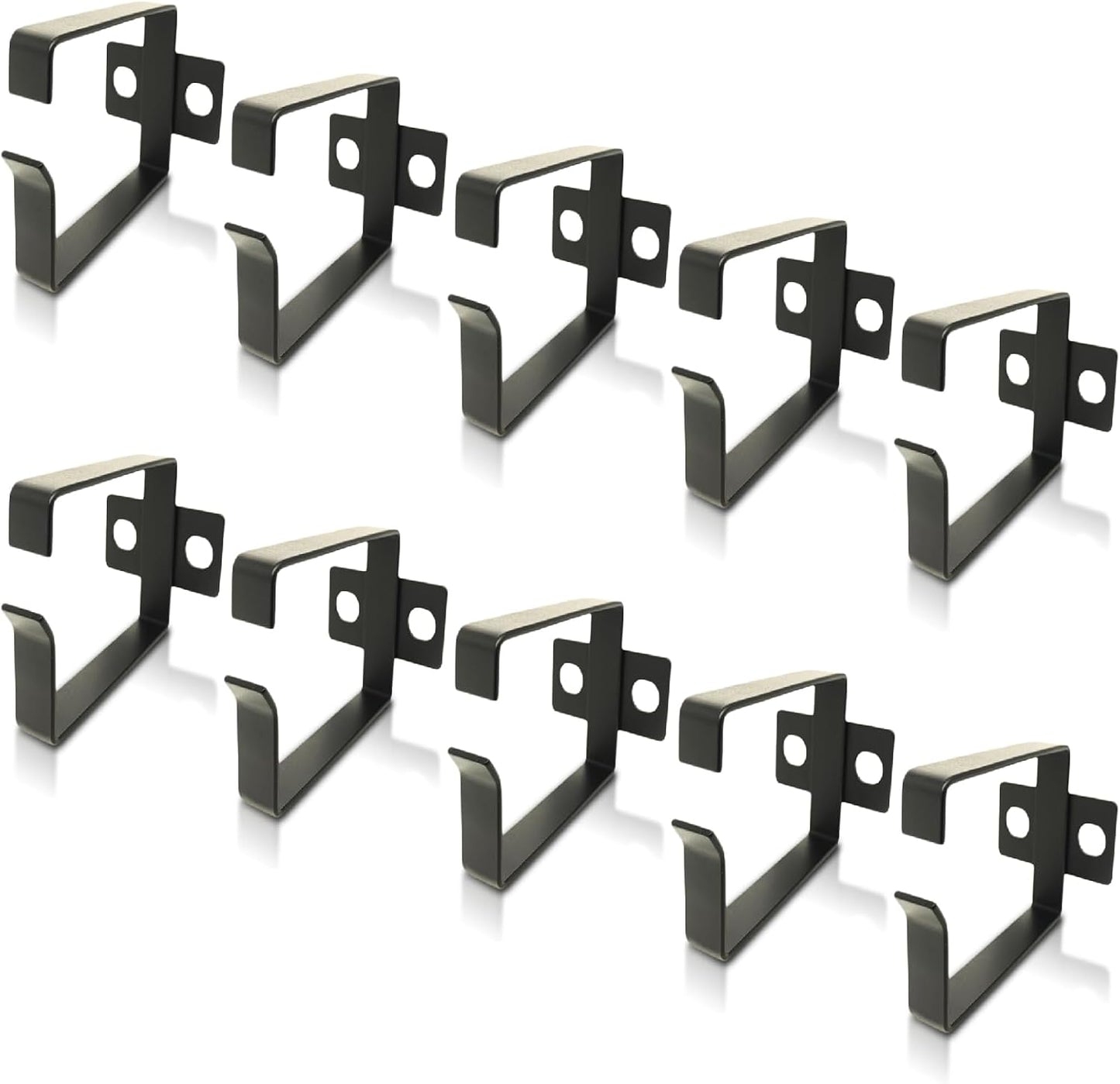 10 Pack Server Rack Cable Management D-Ring Hooks - Bracket Organizer Hook Mount Set for Network Patch Cables, Fiber Optic, Power Cords (10 Pieces) - Made in Taiwan
