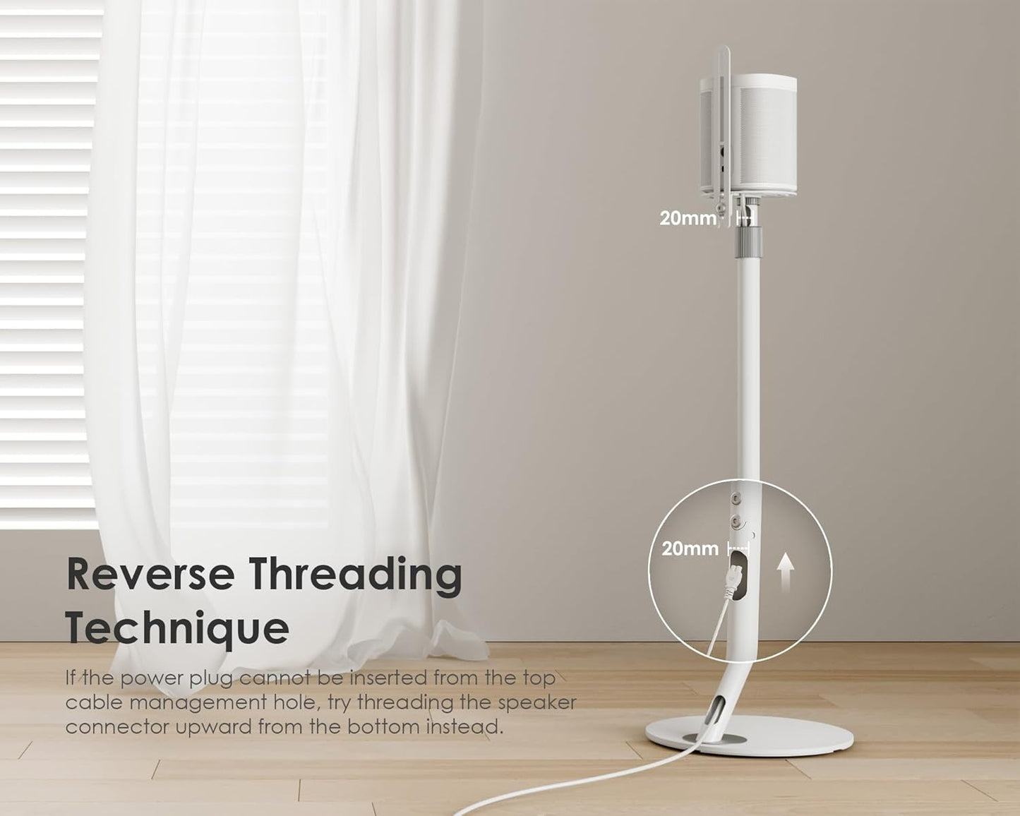 FITUEYES Design Adjustable Speaker Stands Pair for Bookshelf Speakers up to 11LBS, 27.5"-39.3" Height, Compatible with Multi-Audio