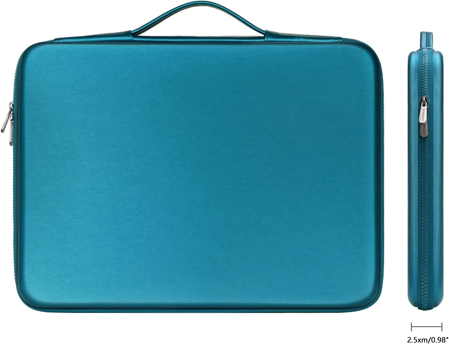DOMISO 13.3 inch Laptop Sleeve with Handle Shockproof Computer Bag Waterproof EVA Protective Carrying Case for 13-13.3 inch Notebooks/13 MacBook Air/MacBook Pro Retina/Dell XPS 13/HP, Teal