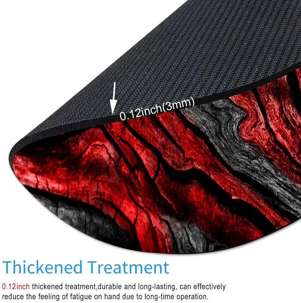and Red Woodgrain Round Mousepad, Personalized Custom Design Mouse Pads,Cute Waterproof Circular Non-Slip Rubber Base Small Mouse Pad, Mousepad for Laptop Computers