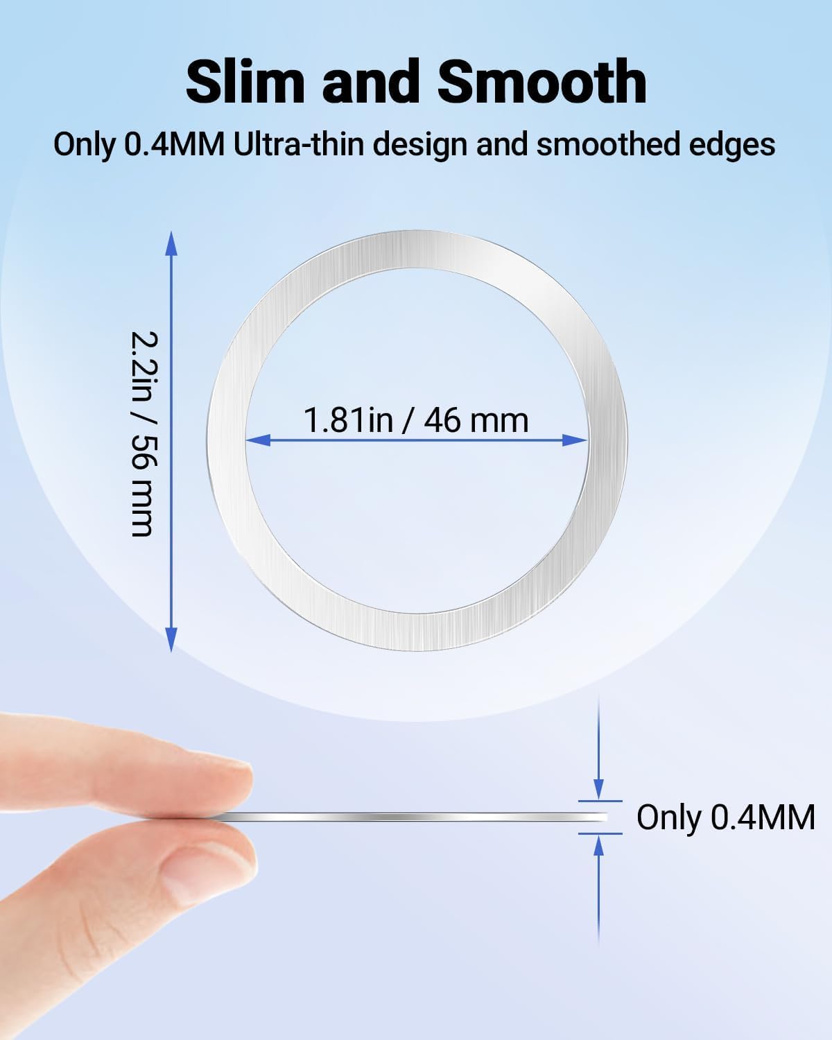 for Magsafe Sticker Magnet - 10 PCS, Ultra-Thin(0.4mm), Compatible with iPhone 15 Pro Max,15 Pro,15/14/13/12 Series,mag Safe Charger, for Apple Wallet Magsafe - Silver