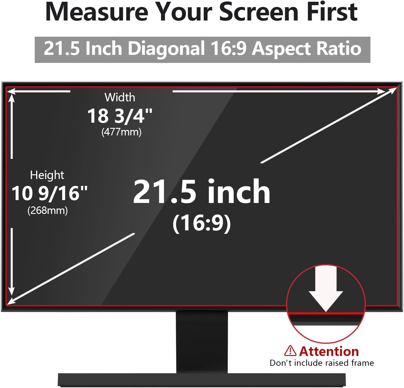 Computer Privacy Screen Protector 21.5 Inch with Hp Dell Acer Asus Samsung LG and More, Removable Security Shield Filter for 16:9 Aspect Ratio Monitor Like ViewSonic Sceptre AOC Koorui BenQ (21.5" Diagonal 16:9 1 Pack)