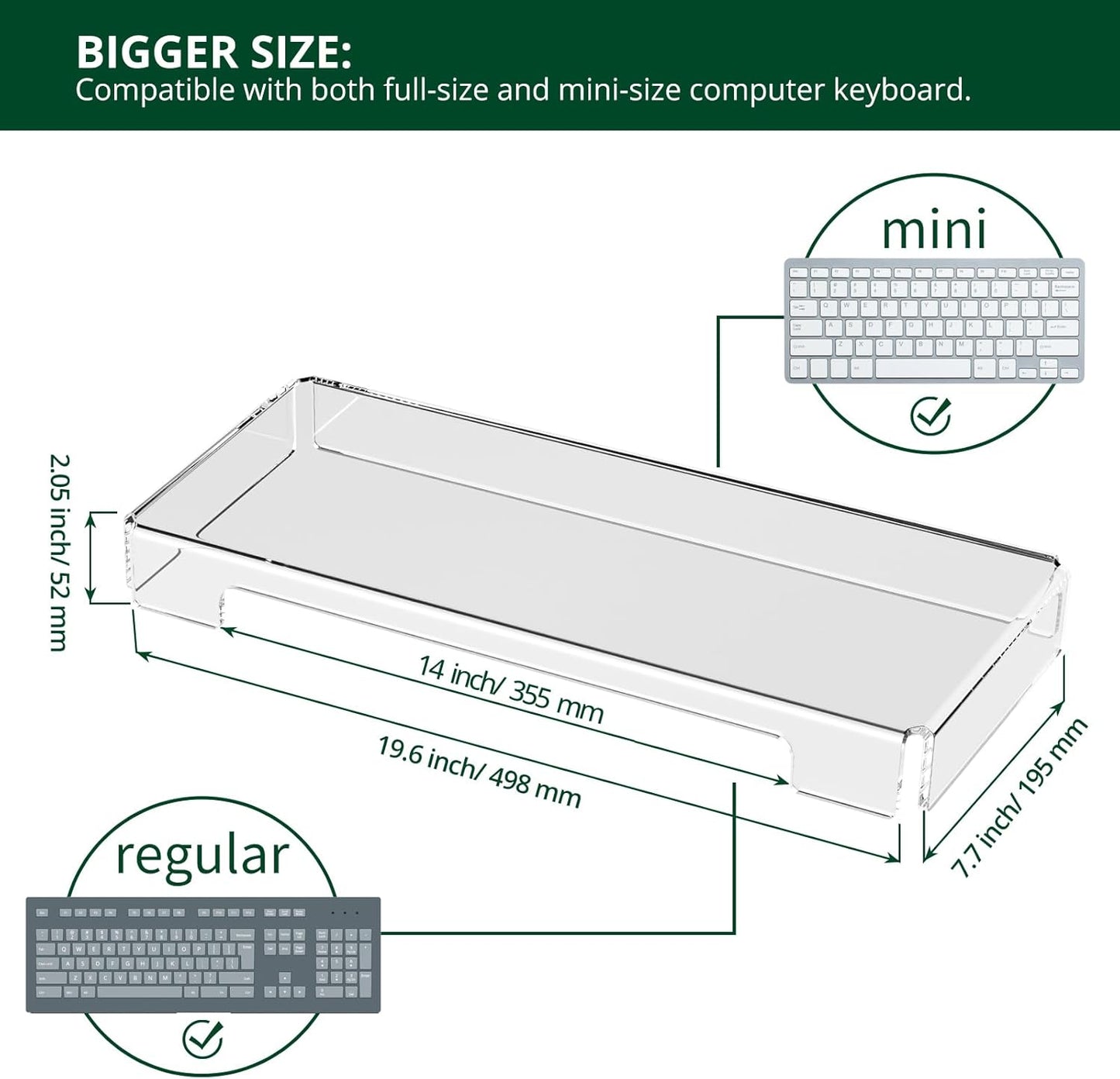 Acrylic Computer Keyboard Cover, Mechanical Keyboard Dust Cover PC Keyboard Cat Protector, Cat Keyboard Protector (2 Pack, Clear)