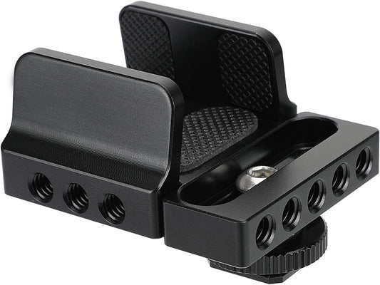 CAMVATE Universal SSD Holder Clamp Adjustable Width (33mm ~ 60mm) with 1/4"-20 Mounting Points & Shoe Mount Connector - 3011