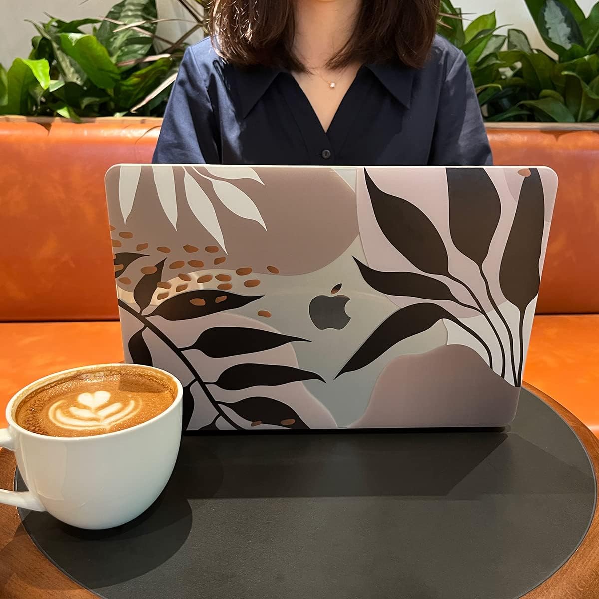 Teryeefi Compatible with MacBook Pro 13 inch Case 2020 2021 2022 2016-2019 Model M1 & M2 A2338 A2251 A2289, Hard Shell Keyboard Cover for Touch Bar, Tropical Leaf, Leaves