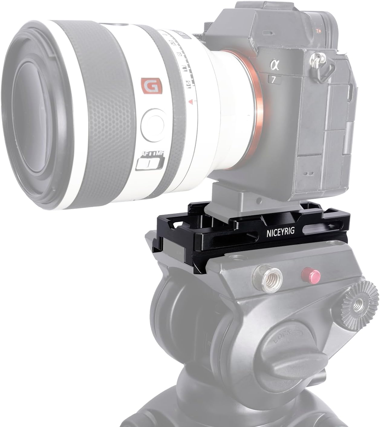 NICEYRIG Extended Quick Release Plate for Manfrotto-Style to Quick Release Clamp for Arca-Swiss, Tripod to Gimbal Adapter Applicable for DJI RS 4/4 Pro/3/3 Pro/2/RSC2, Ronin S - 563