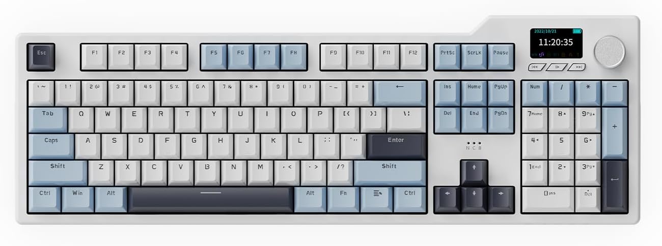 DAIDAI×AJAZZ AK35I V3 Full Size Hot Swap Mechanical Gaming Keyboard with Screen & Knob 2.4G/BT/USB-C Gasket Keyboard FR4 Plate 8000mAh Battery South Facing LED RGB (Avocado Axis)