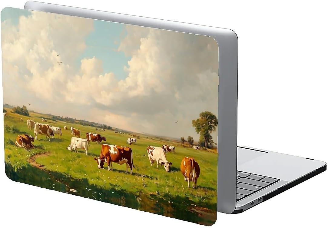 Compatible with MacBook Air 13.3 13.6 Inch Case 2022 2021 2020 2019 Plastic Hard Shell Case Cover,13.6 Air (A2681) M2 2022, Cows and Sheep
