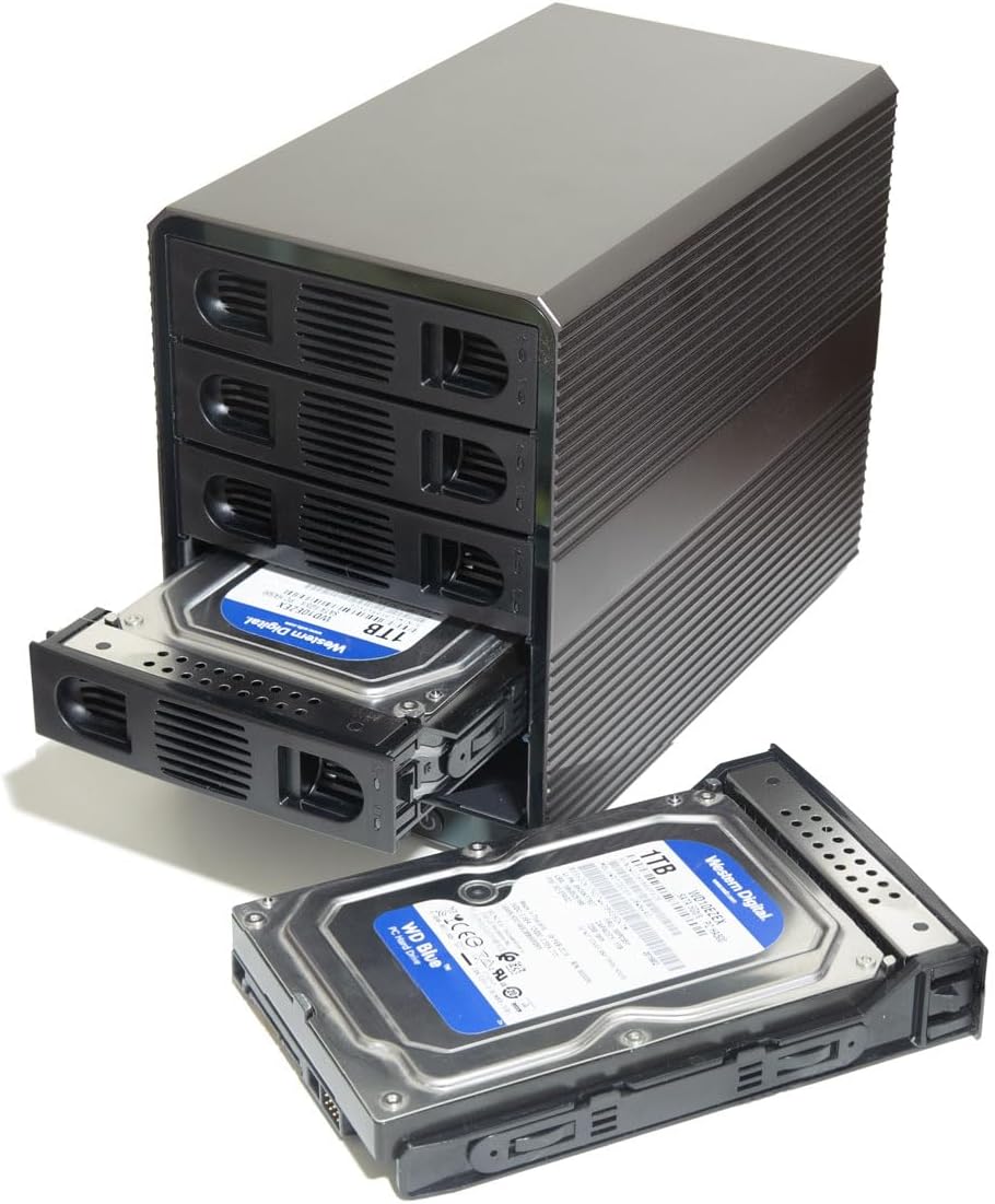 5 Bay USB 3.2 Type-C 10Gbps Daisy-Chain Hard Drive Enclosure DAS, Support 120TB (5X 24TB) 2.5" & 3.5" SATA HDD/SSD