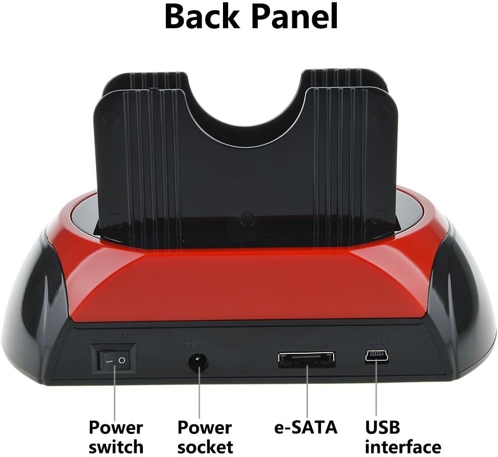 Hard Drive Docking Station, TCC-S862-US USB 2.0 to 2.5 3.5 Inch SATA IDE Dual Slots External Enclosure with All in 1 Card Reader and USB 2.0 Hub for 2.5" 3.5" IDE SATA I/II/III HDD SSD
