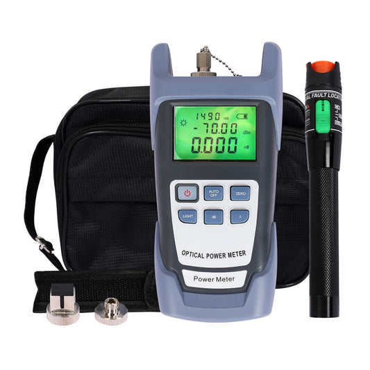 Fiber Optic Tools Cable Tester FC SC Power Meter & 2.5mm 30mV Visual Fault Locator with Sc, Fc Connector and Shoulder Toolkit
