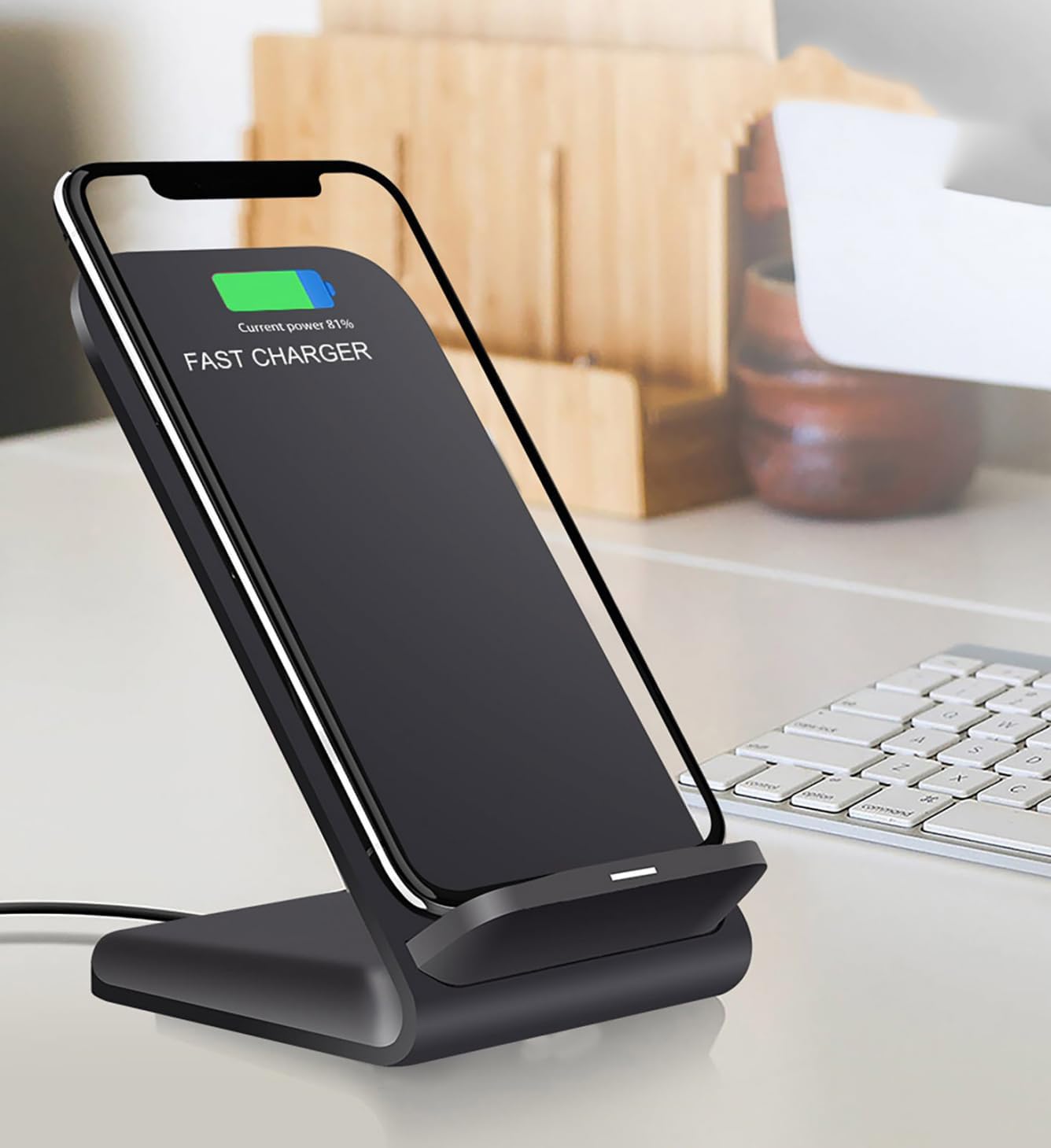 Wireless Charger(Stand), 20W Fast Wireless Charging Stand for Samsung Galaxy S24/S24+/S24 Ultra/S23/S22/S21/S20/S10/Note,for Google Pixel 8/7/6, for LG and More.