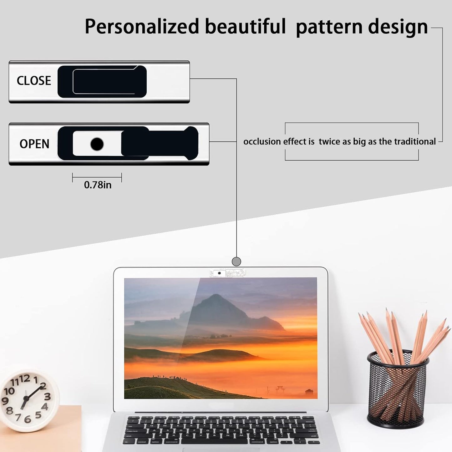 Webcam Cover, 6 Pieces, Laptop Camera Cover, Privacy Shielding Capacity is Twice as Big as The Traditional, Suitable for Computer Mobile Phones, laptops, Tablets and so on (Black 6-Piece Pack)