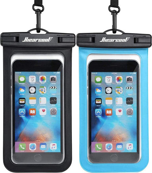 Hiearcool Universal Waterproof Case, Waterproof Phone Pouch Compatible for iPhone 16 15 14 13 Pro Max XS Plus Samsung Galaxy S22 Cellphone Up to 8.3", IPX8 Cellphone Beach Bag for Travel - 2 Pack