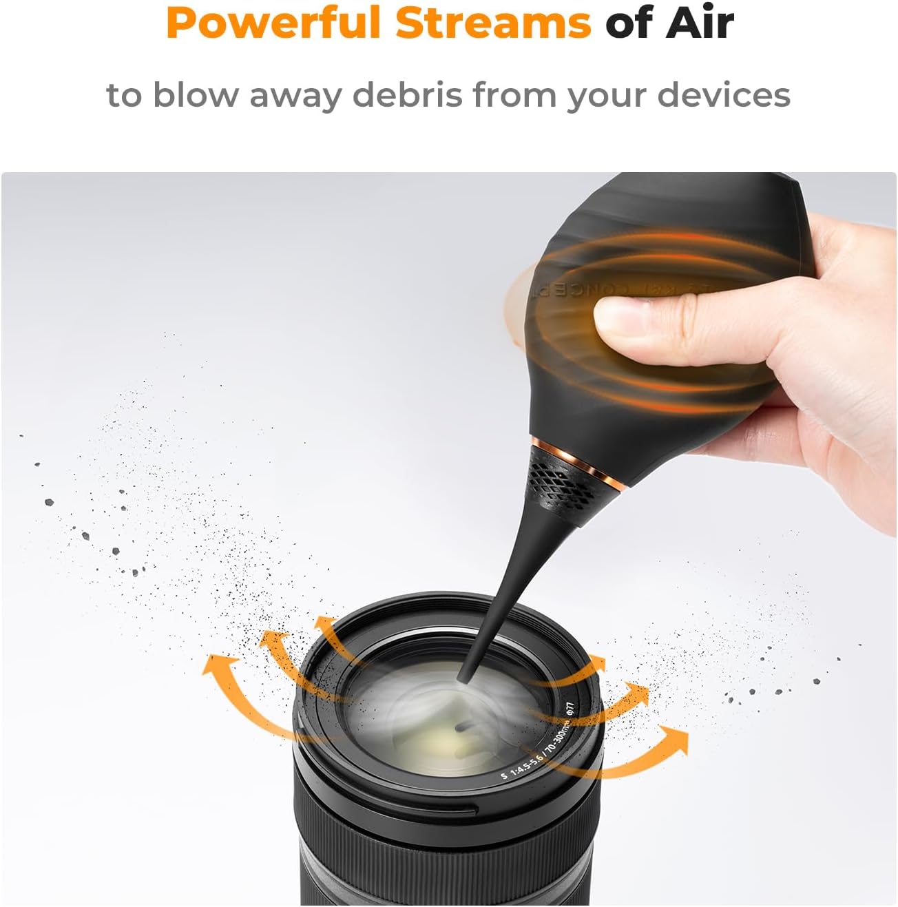K&F CONCEPT Soft Tip Strong Air Blower, Single Air Intake Camera Lens Blower with Long Nozzle, for Digital SLR Lens Sensor LCD Screens Musical Instruments Keyboards Telescope Filters