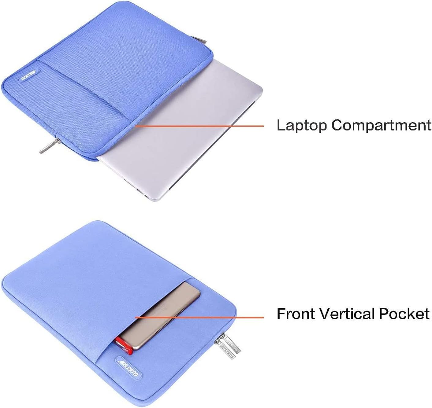 MOSISO Laptop Case 13 inch, 13 inch Laptop Sleeve Compatible with MacBook Air M4 M3 M2 M1 2025-2018 / Pro M2 M1 2025-2016, Polyester Vertical Computer Sleeve Bag with Pocket, Slate Blue