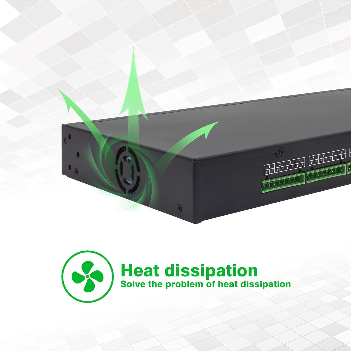 1U 18-Channel Rack Mount Power Supply – 12V 20A DC Output with Reset Fuse, 4 ft Replaceable AC Cord. Ideal for Security Cameras, DVRs, CCTV Systems, by UltraPoE