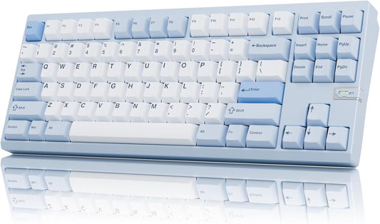 Chilkey ND TKL Aluminum Mechanical Keyboard, 87 Keys Tenkeyless Wireless Gaming Keyboard, Tri-Mode BT5.3/2.4GHz/USB-C PBT Keycaps Hot Swappable Custom Key Board for Windows Laptop Office PC