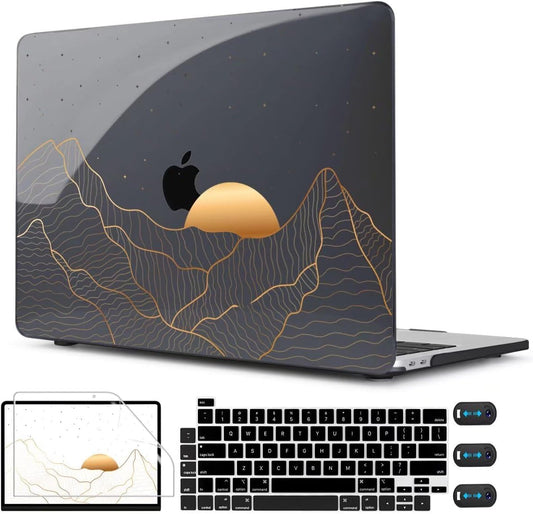 CISSOOK Compatible with MacBook Pro 13 Inch M2 M1 Case 2025-2016 Release A2338 A2251 A2289 A2159 A1989 A1706 Model, Plastic Hard Shell Case for MacBook Pro 13" with Touch Bar, Sun & Mountain