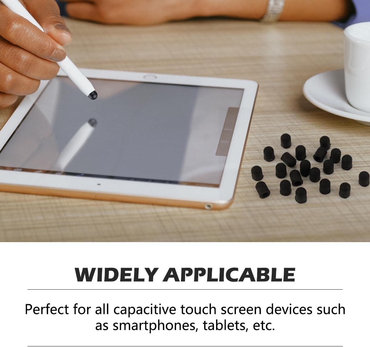 20 Pieces Replacement Tips Touch Screen Pens Tips Silicone Rubber for Touch Pen (Outer Diameter 6mm, Inner Diameter 4mm)