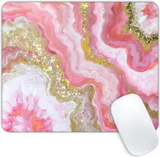 Dazzling Geode Pink Gold Marble Mouse pad Customized Mousepad Non-Slip Rubber Base Mouse Pads for Computers Laptop Office Desk Accessories Mouse pad