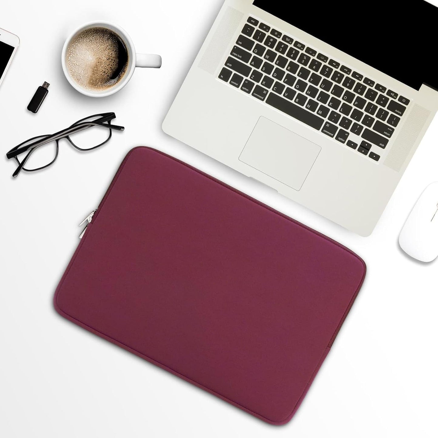 RAINYEAR 16 Inch Laptop Sleeve Protective Soft Case Padded Zipper Cover Specially Compatible with 16" MacBook Pro/Max M1 M2 M3 M4 A2141 A2485 A2780 A2991 A3403 A3186 (Red, Upgraded Version)