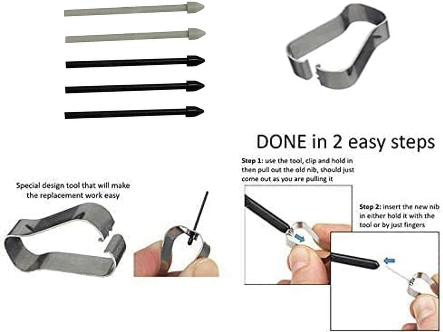 Galaxy Tab S9 FE S Pen [4096 Pressure Sensor] Replacement for Samsung Galaxy Tab S9 FE, Tab S9 FE+ Plus Tablet All Versions, Touch Stylus Pen with 5xTips/Nibs (Gray)