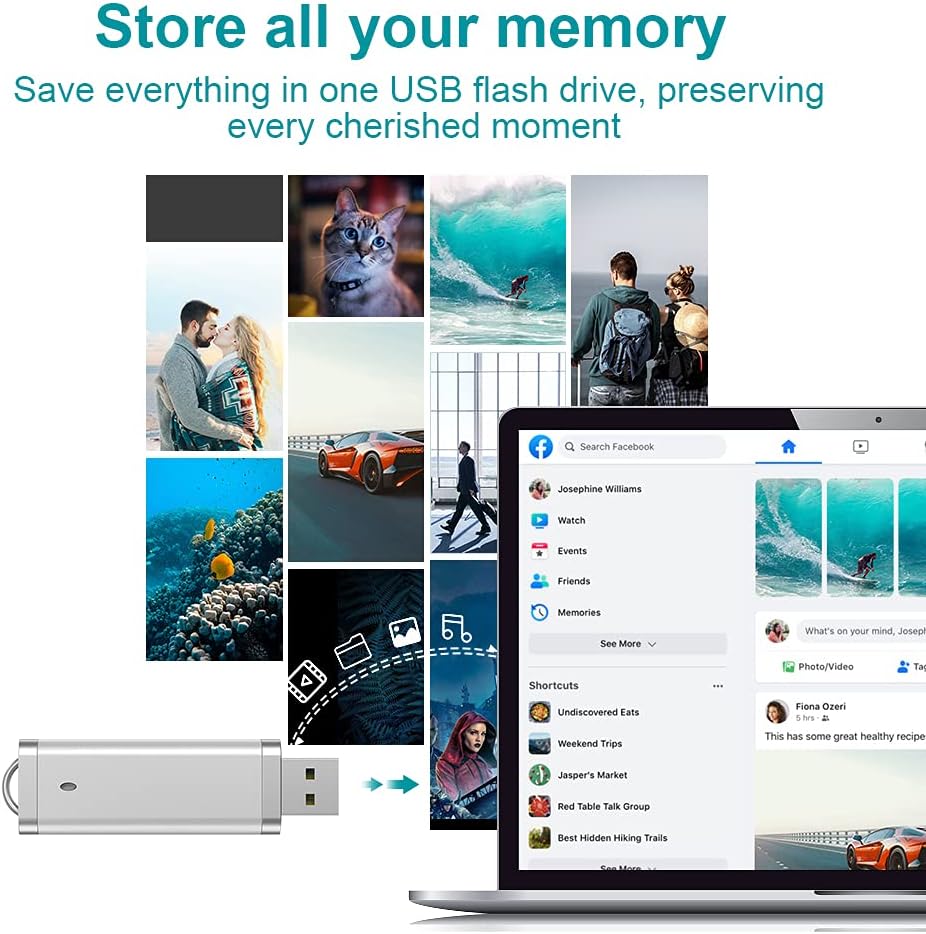 KEXIN 10PCS 8 GB Flash Drive Thumb Drive 8GB USB Drives Memory Sticks 8G Silver