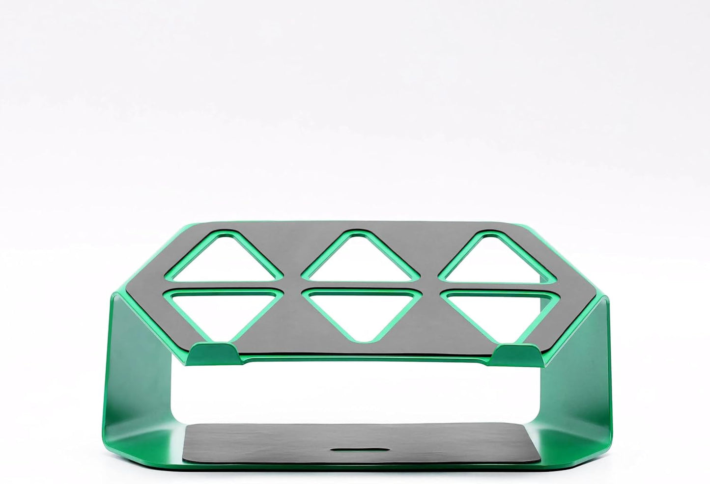 NUMIN Facet Laptop Station Green | Laptop Tabletop Stand Tall Height Ventilated | Sturdy Rust Free Metal Design | Anti Slip leatherite Surface | Compatible for MacBook, HP, Dell, Lenovo