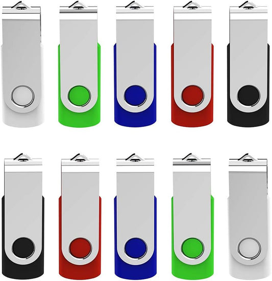 KEXIN 50 Pack 16GB Flash Drive 16G Bulk USB Thumb Drive USB Stick Jump Drive USB 2.0 Flash Drive with Led Indicator, Color