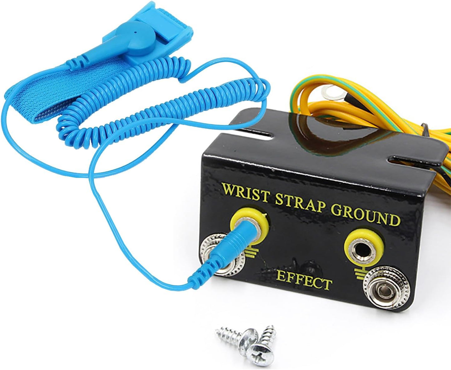 ESD Wrist Strap Grounding Kit with 5.74ft Terminal Cable & Anti-Static Socket Connector - Durable Anodized Aluminum - Static Protection for Electronics (2-Port(4Pack))