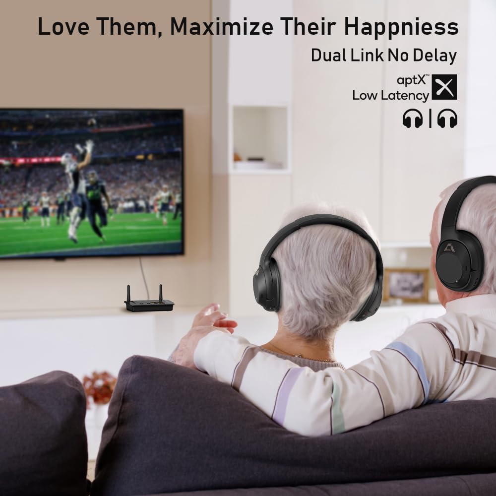 1Mii B03Pro Bluetooth 5.3 Transmitter Receiver for Home Stereo TV, HiFi Wireless Audio Adapter with Audiophile DAC & AptX Low Latency/HD/Adaptive, Long Range, Optical RCA AUX 3.5mm Outputs/Inputs