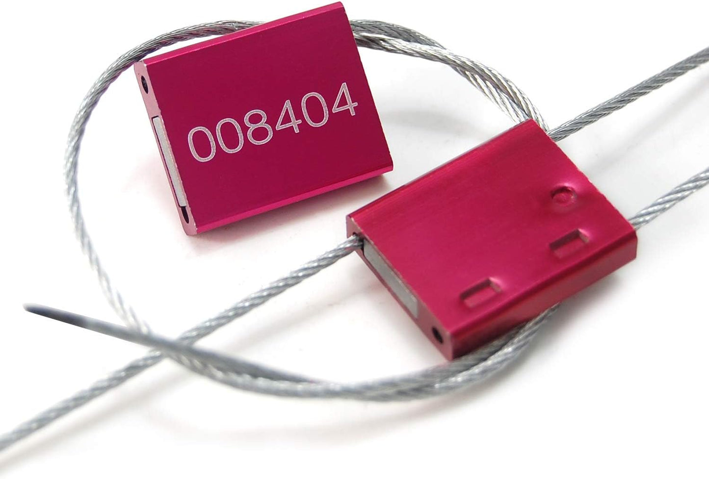 High Security Cable Seals Metal Container Seals Pull Tight Alumium Shipping Security Tags for Logisitics ISO 17712 Certificated (Pack of 100, Red)