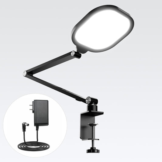 Desk Zoom Meeting Light for Video Conference, Computer Lights with Clamp for Video Call, Eye-Caring Side-Emitting Tech with Adj. Brightness, Color Temp, Memory & Timing Func